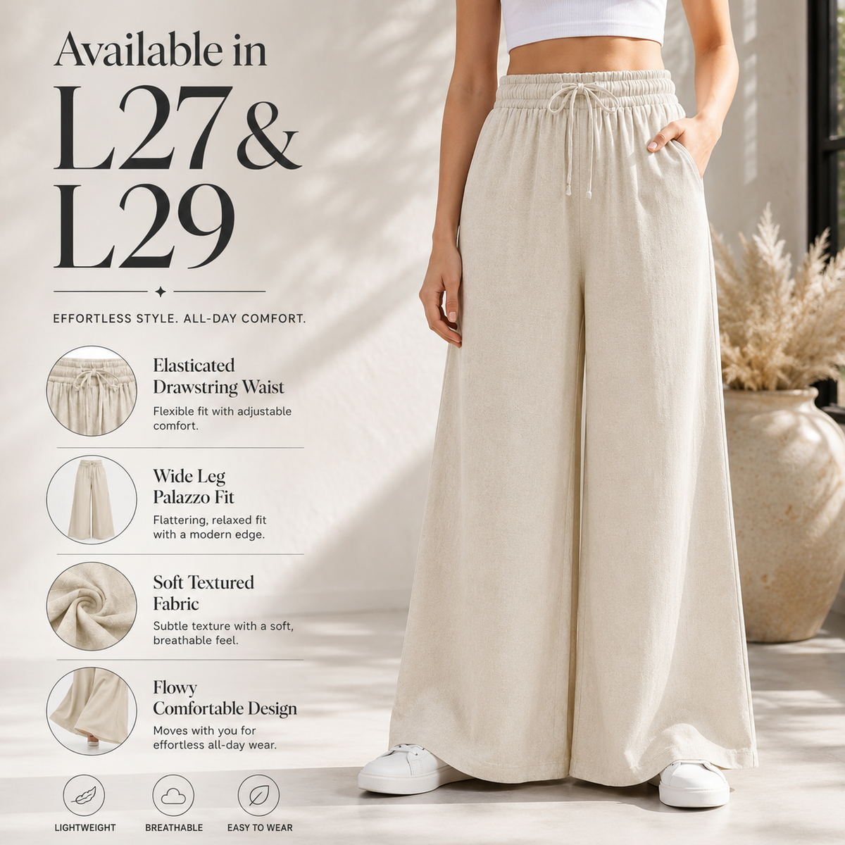 Linen Palazzo Trousers | 4 Colours