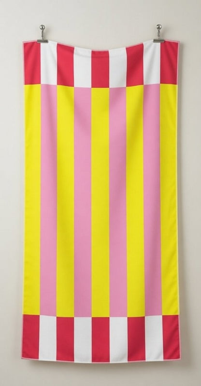 Contrasting Stripe Beach Towel | 3 Colours | 152CM × 71CM