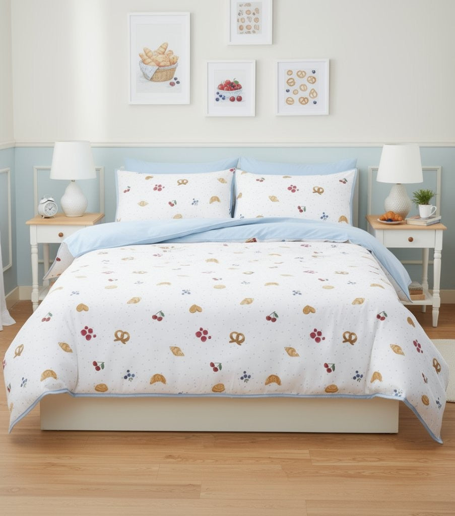 Croissant Printed Duvet Cover Set