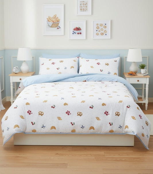 Croissant Printed Duvet Cover Set