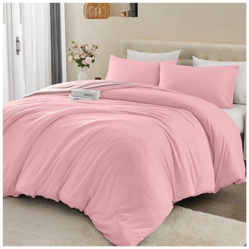 Soft Touch Reversible Plain Duvet Cover Set | 6 Colours