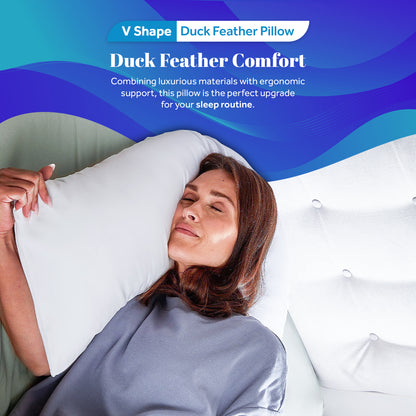 Duck Feather V Shaped Pillow | 75CM x 40CM x 36CM