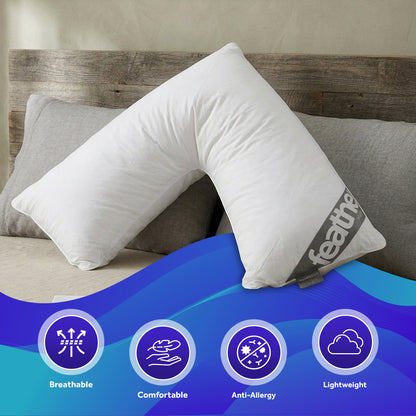Duck Feather V Shaped Pillow | 75CM x 40CM x 36CM