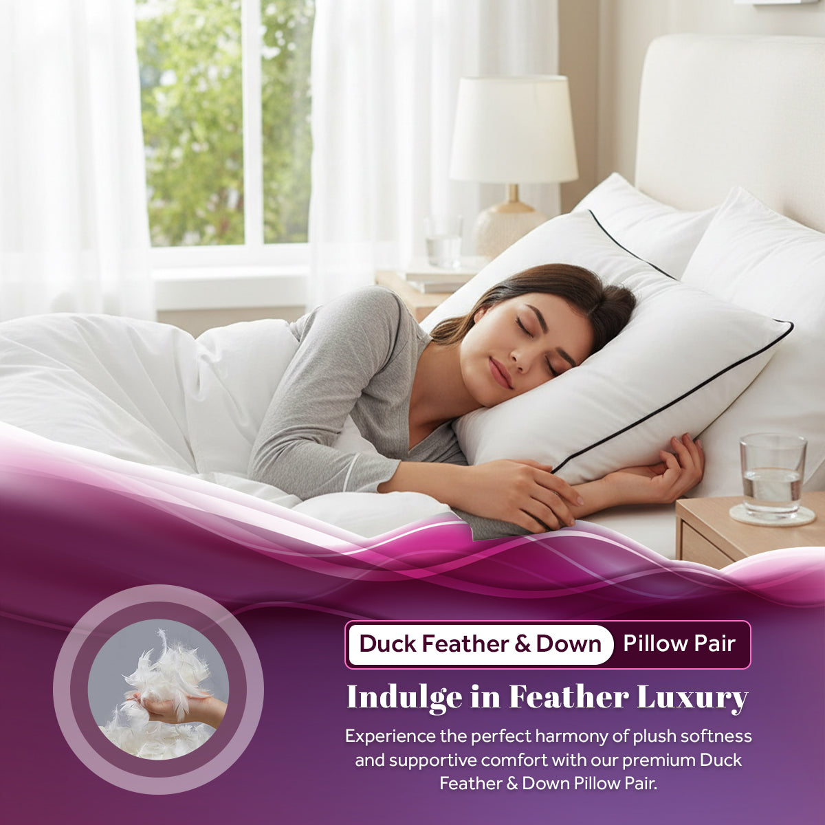 Duck Feather & Down Pillows | Pack of 2