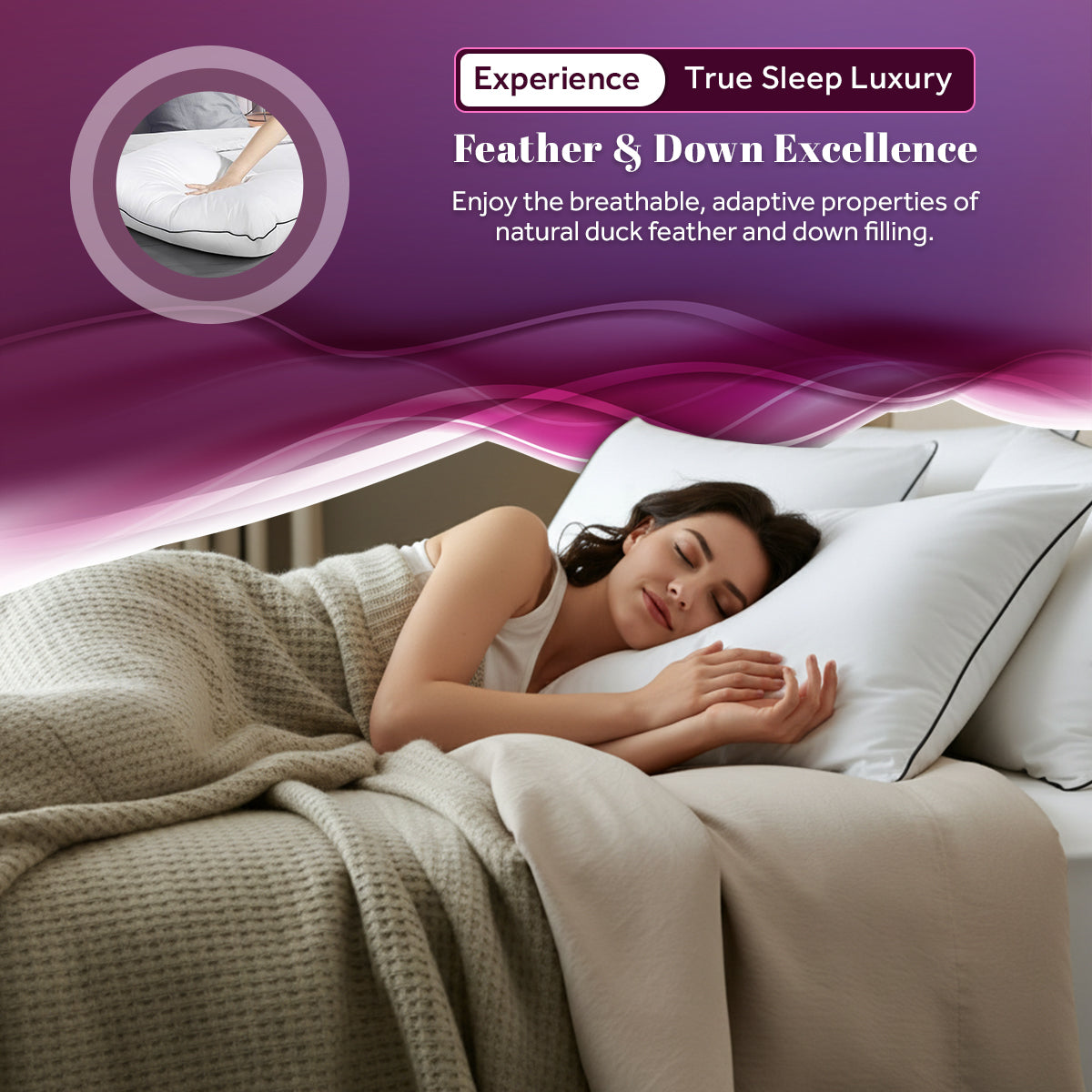 Duck Feather & Down Pillows | Pack of 2