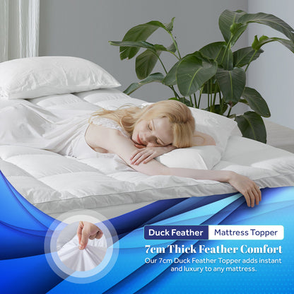 Duck Feather Mattress Topper | 7CM Thick