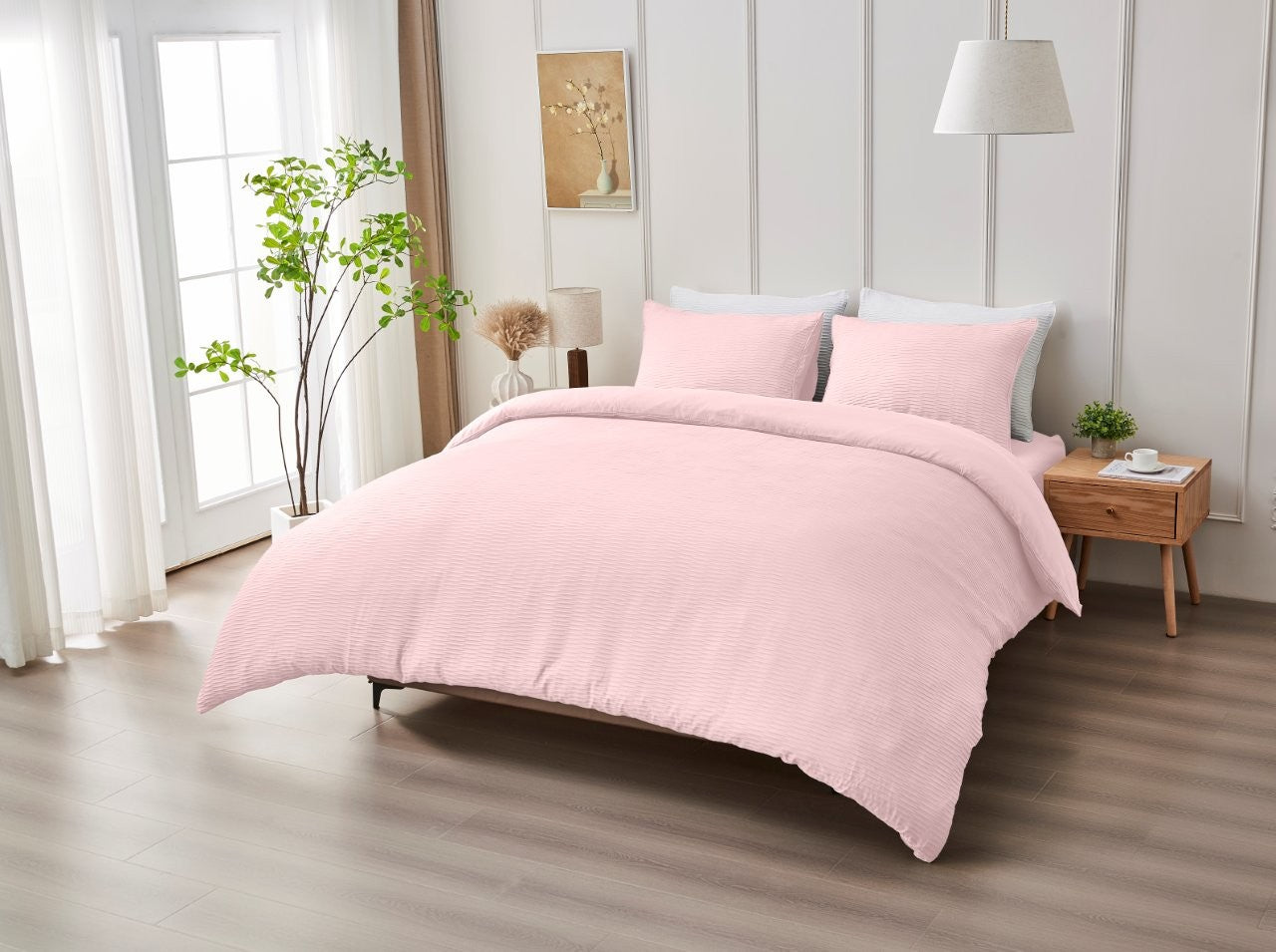 Durham Seersucker Duvet Cover Set | 4 Colours