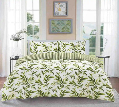 ellie printed duvet cover set green