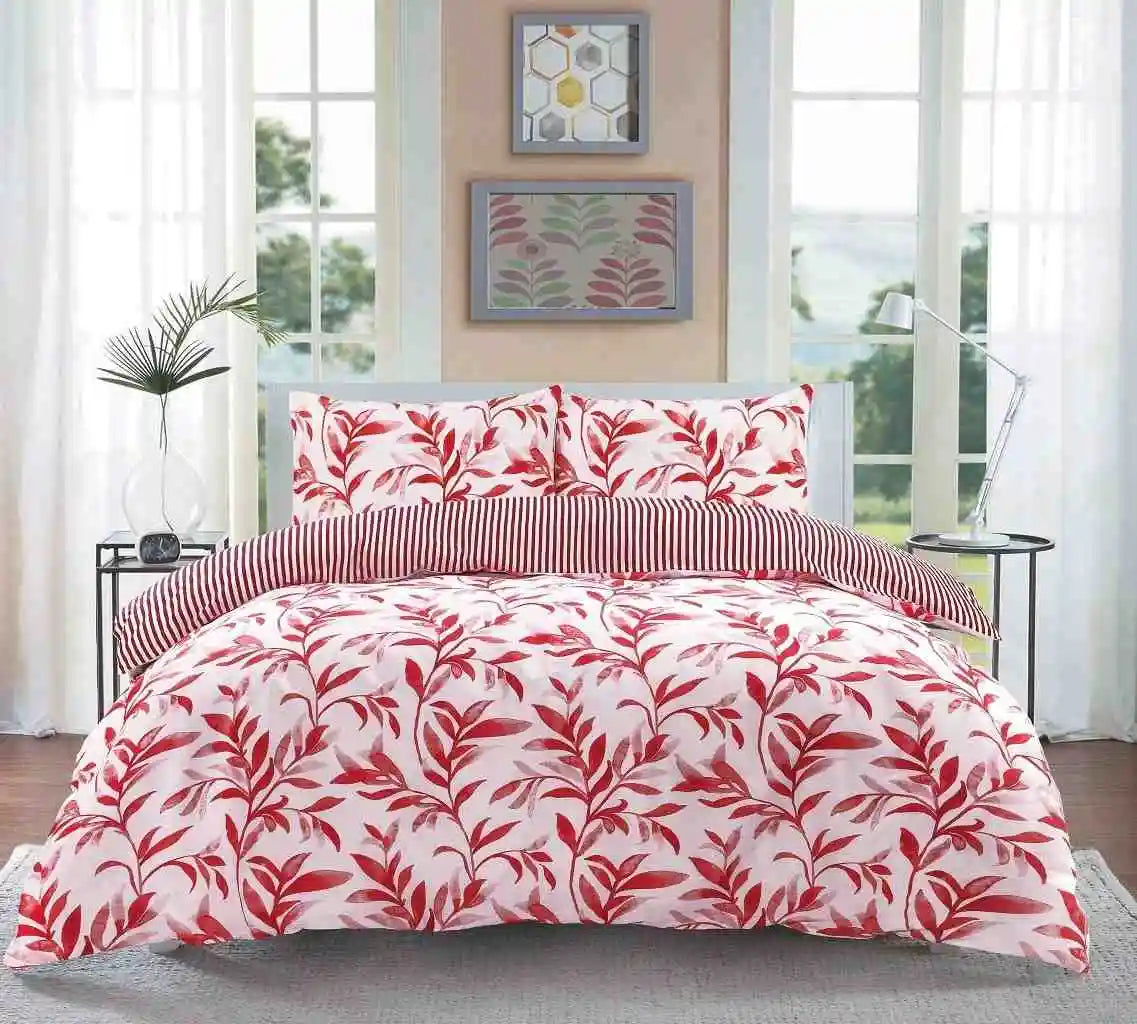 ellie printed duvet cover set red