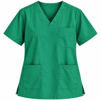 Emerald Green women's V-neck medical scrub top