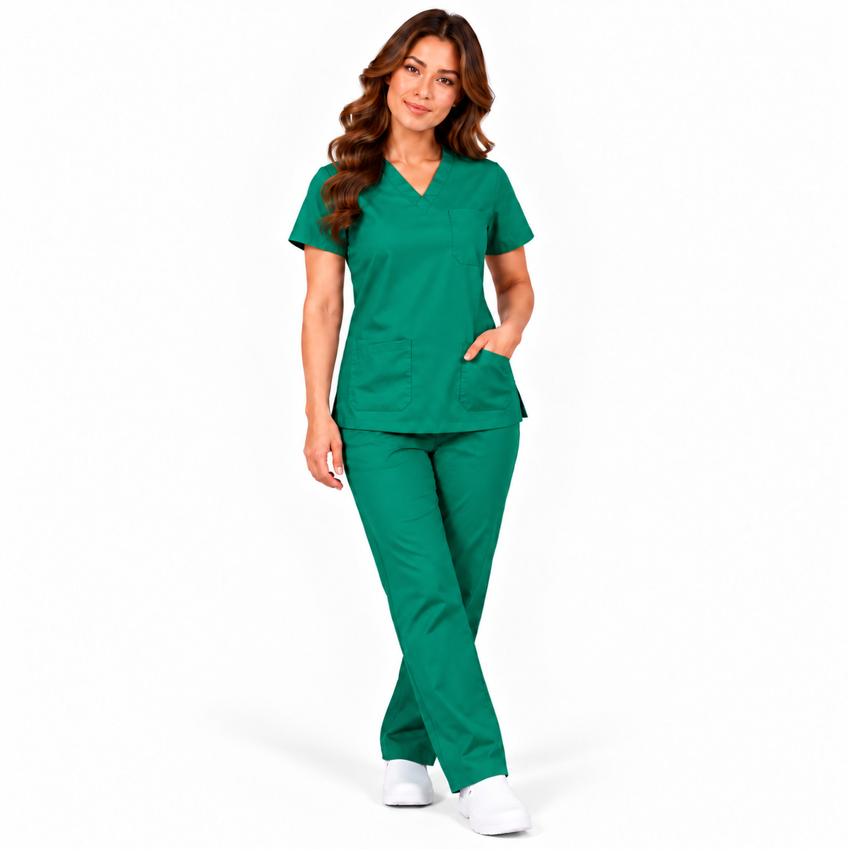 Emerald Green women's medical scrub set