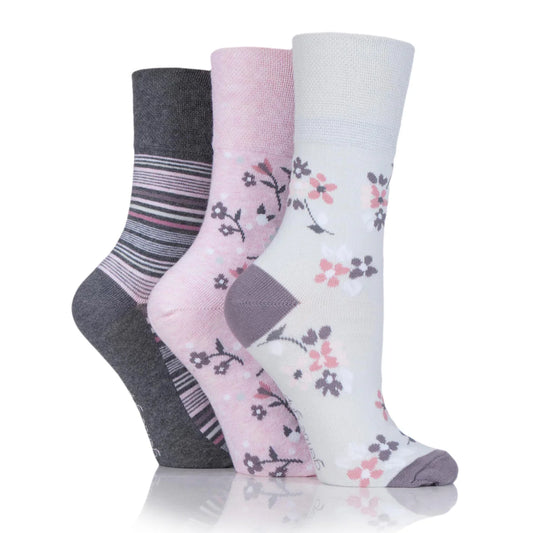 Women English Rose Gentle Grip Cotton Rich Socks