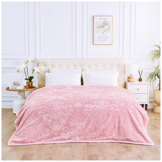 Embossed Heavy Blanket | 200CM x 240CM | Blush Pink