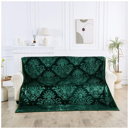 Embossed Heavy Blanket | 200CM x 240CM | Dark Green