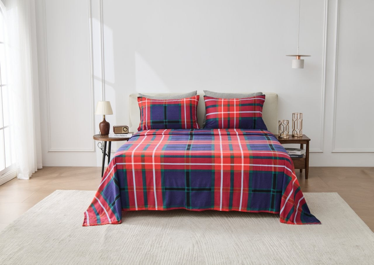 Ferdi Tartan Check Multi Soft Touch Printed Sheet Set