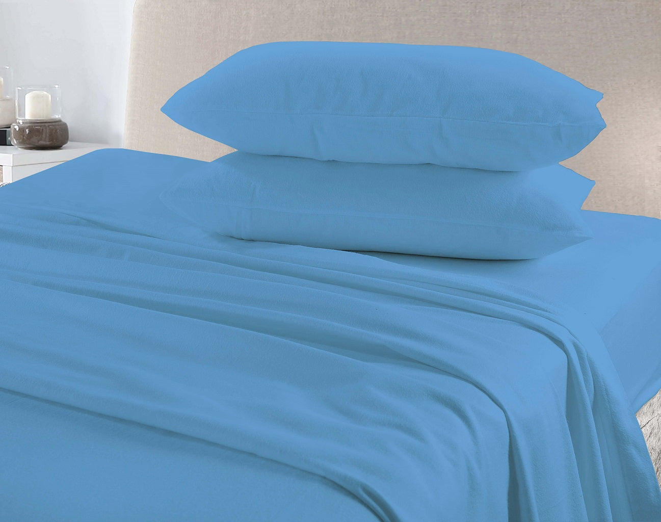 100% Brushed Cotton Flannelette Pair of Pillow Cases | 10 Colours