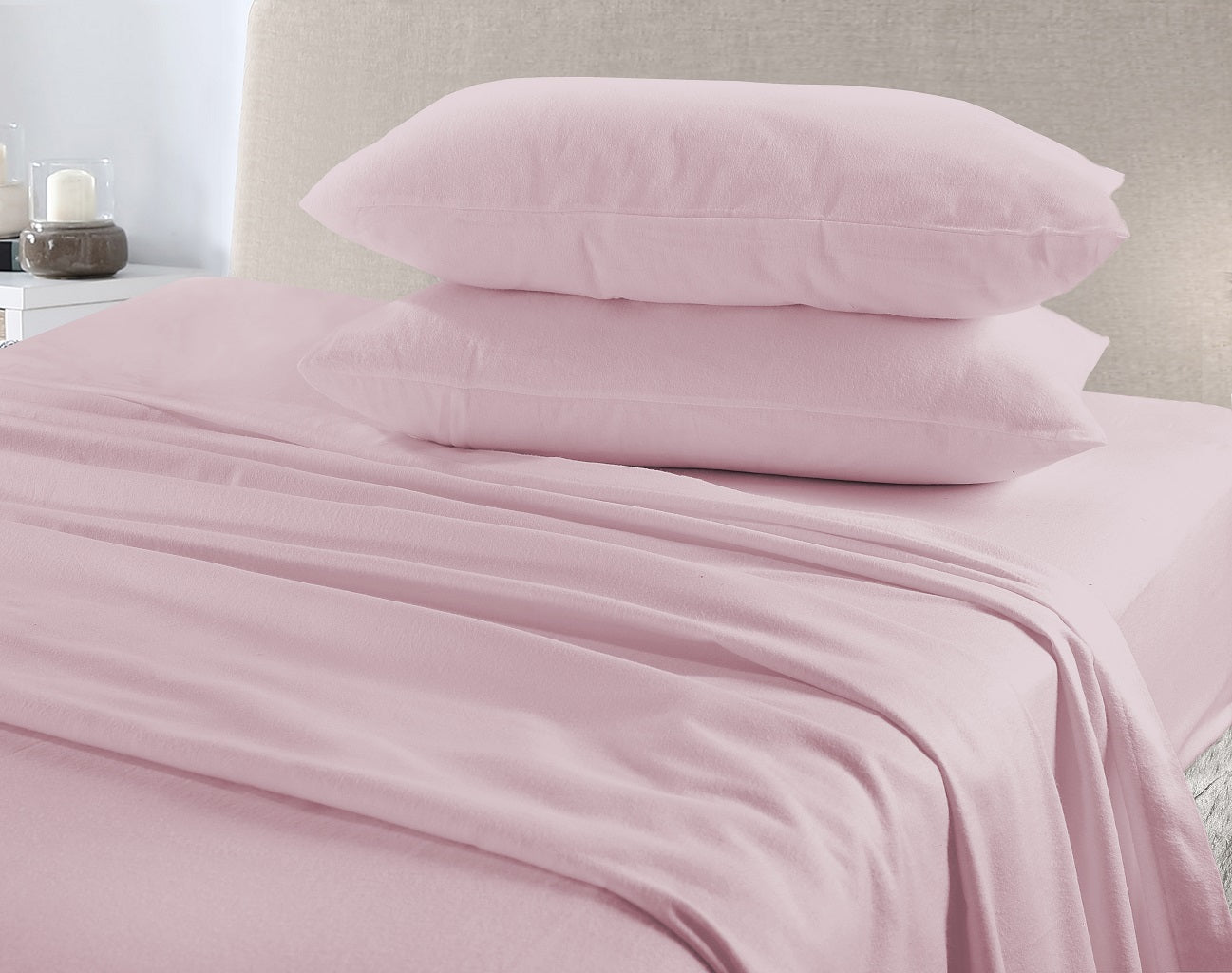 100% Brushed Cotton Flannelette Pair of Pillow Cases | 10 Colours