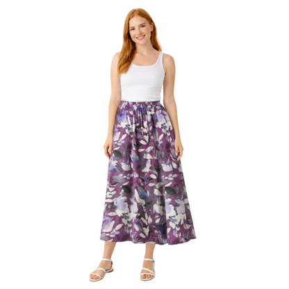 Forest Purple Floral Summer Skirt