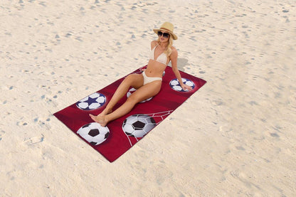 Football Red Sand Free Beach Towel | 180CM × 100CM