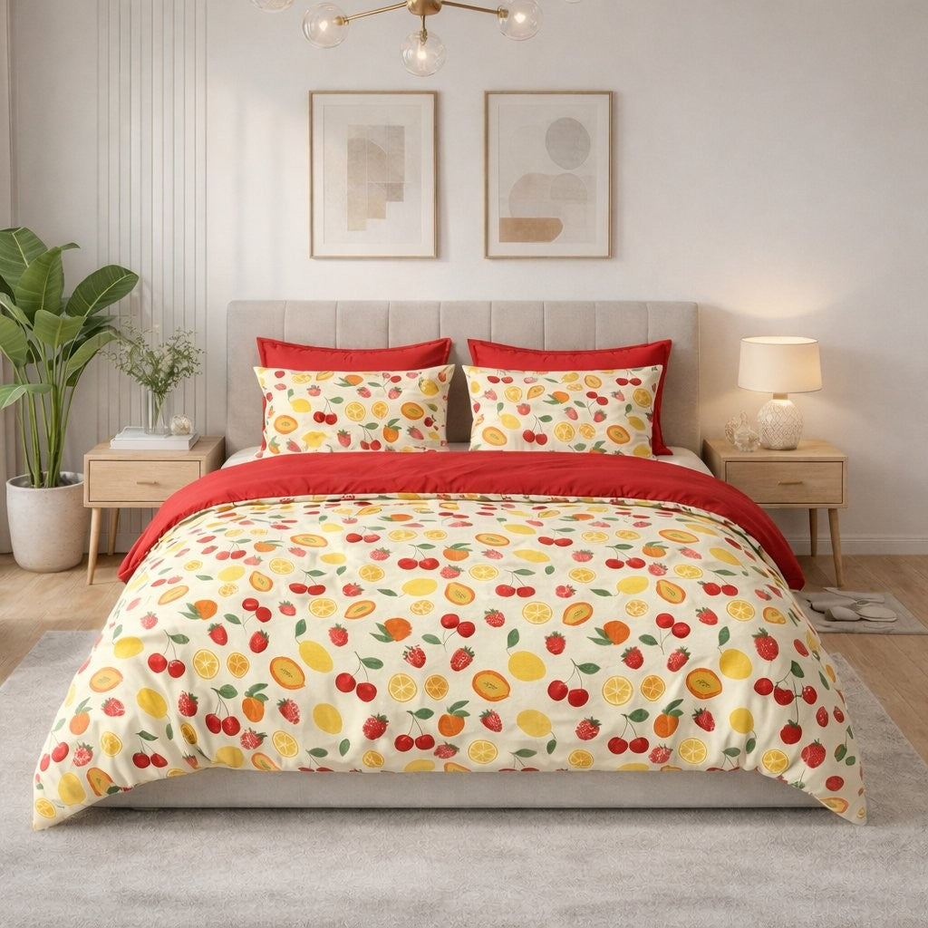 Fruits Printed Duvet Cover Set
