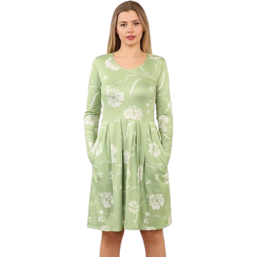 Green Floral Tunic Top