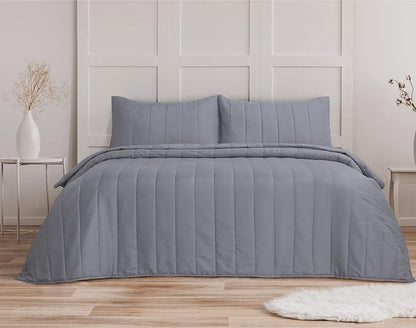 Quilted Bedspreads with 2 Pillowcases | 5 Colours