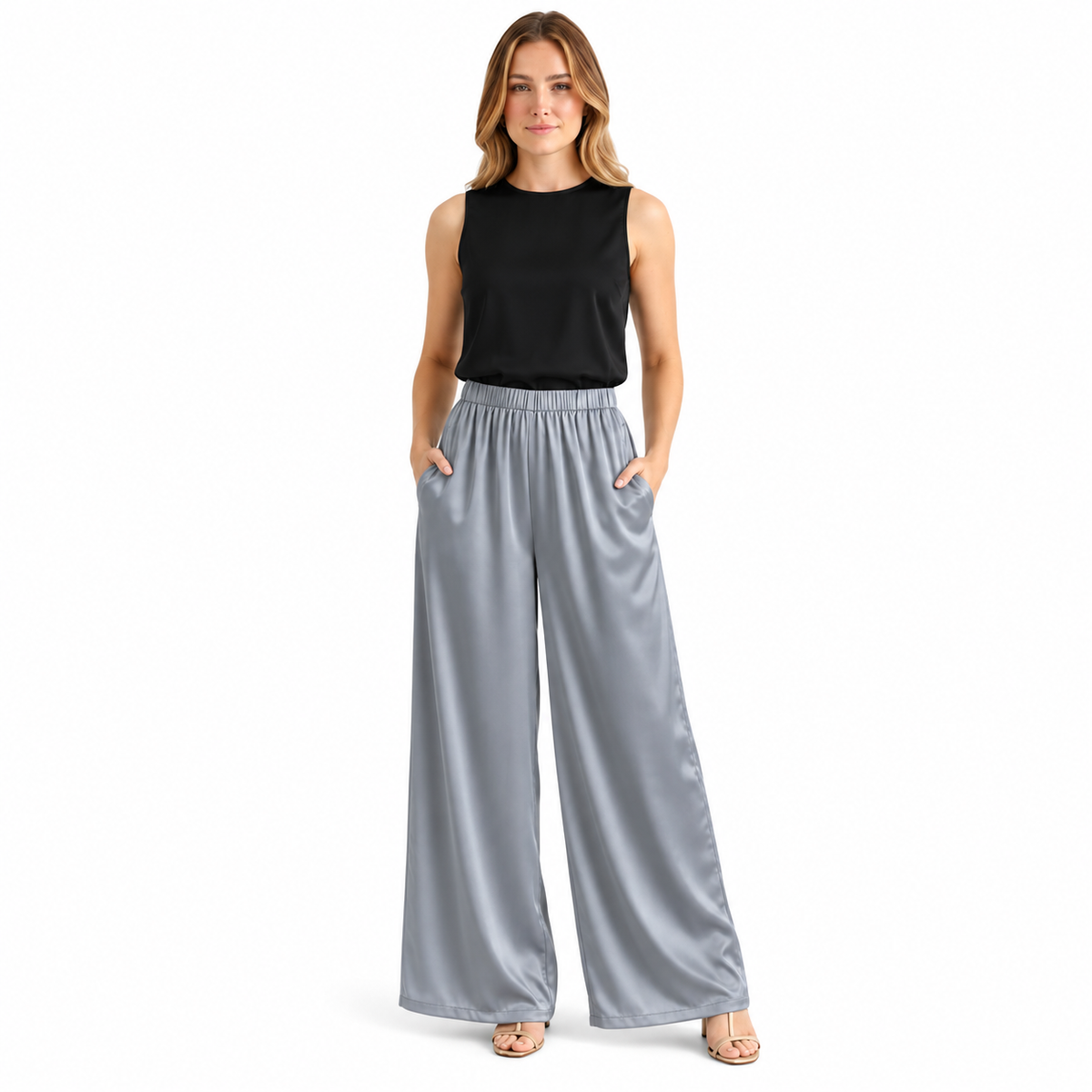 Satin Palazzo Trousers | 4 Colours