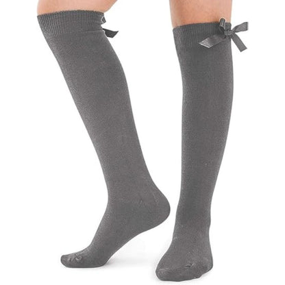 Women's Knee High Socks with Satin Bow | Size 6 - 9 | 4 Colours