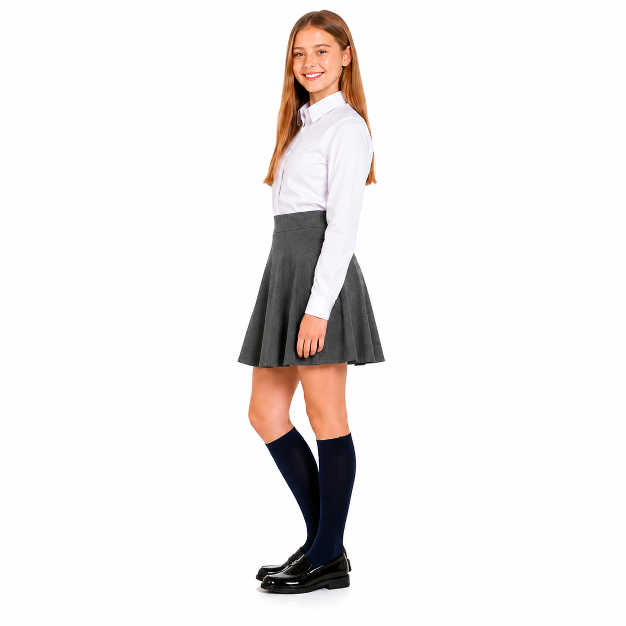 Girls Plain Pull-On Skater School Skirts | 3 Colours