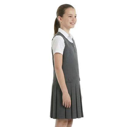 Girls Box Pleated Pinafore School Dress | 6 Colours