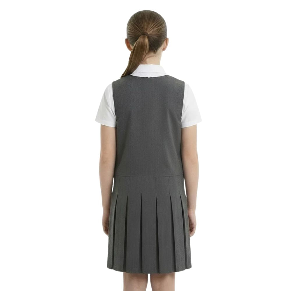 Girls Box Pleated Pinafore School Dress | 6 Colours
