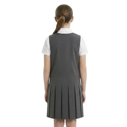 Girls Box Pleated Pinafore School Dress | 6 Colours
