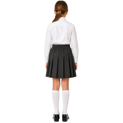 Girls Plain Pull-On Box Pleated School Skirt | 7 Colours
