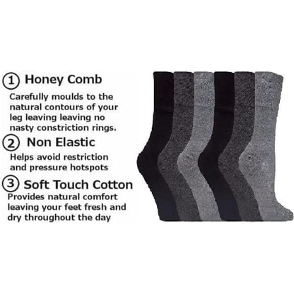 Grey Men’s Diabetic Socks | Size 6 - 11