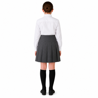 Girls Plain Round School Skirts | Pleated High Waist | 3 Colours