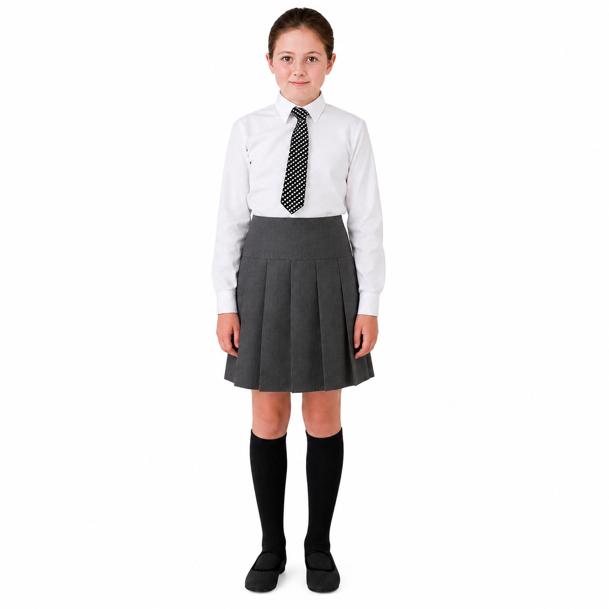 Girls Plain Round School Skirts | Pleated High Waist | 3 Colours