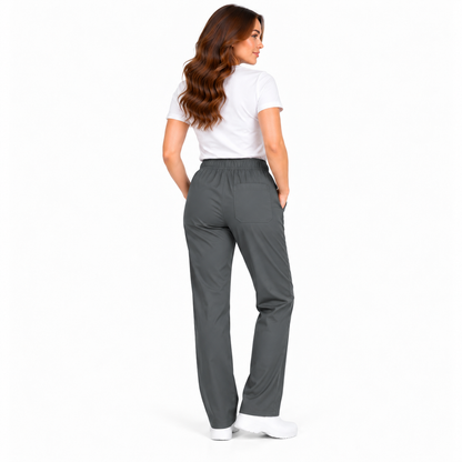 Grey women's healthcare uniform trousers view 4