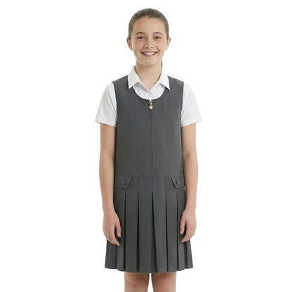 Girls Box Pleated Pinafore School Dress | 6 Colours