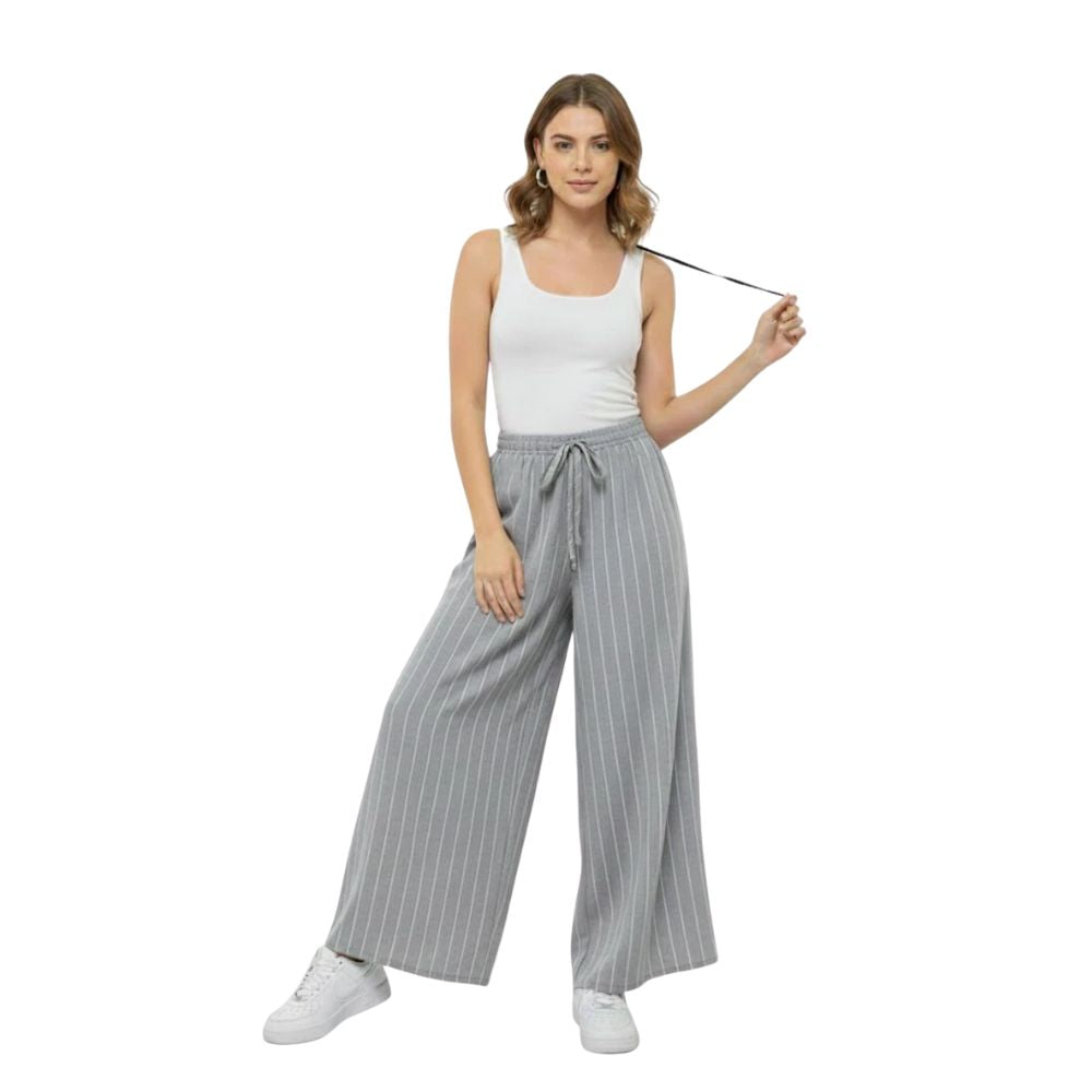 Striped Wide Leg Palazzo Trousers | 5 Colours