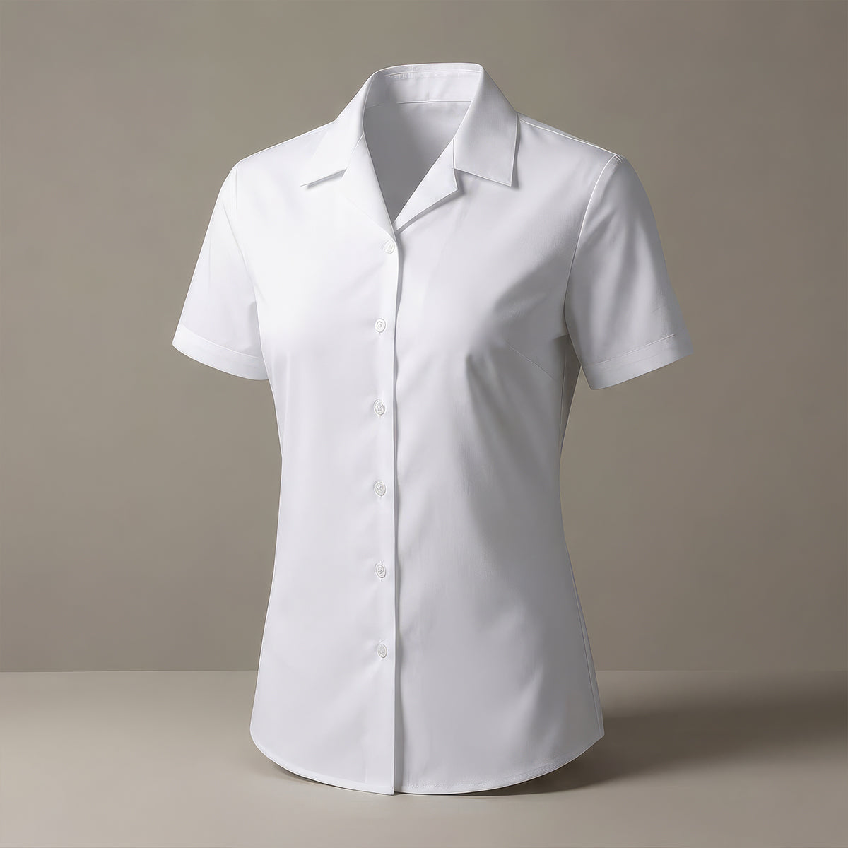 Girls White School Blouse Short Sleeve Open Neck