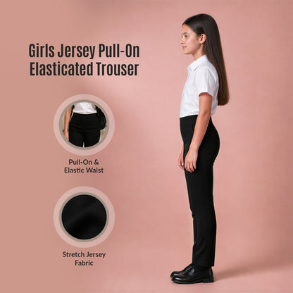 Black Jersey Pull-On School Trouser – Full Elasticated Waist
