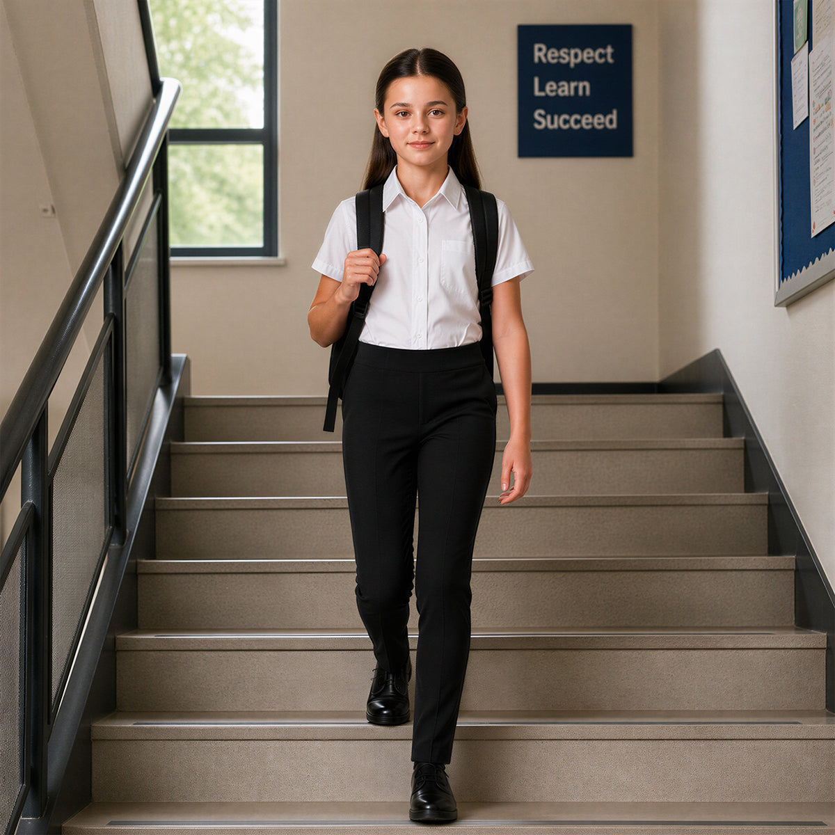 Black Jersey Pull-On School Trouser – Full Elasticated Waist
