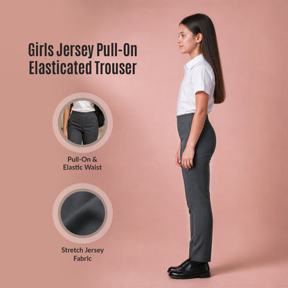 Grey Jersey Pull-On School Trouser – Full Elasticated Waist