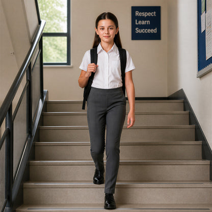 Grey Jersey Pull-On School Trouser – Full Elasticated Waist