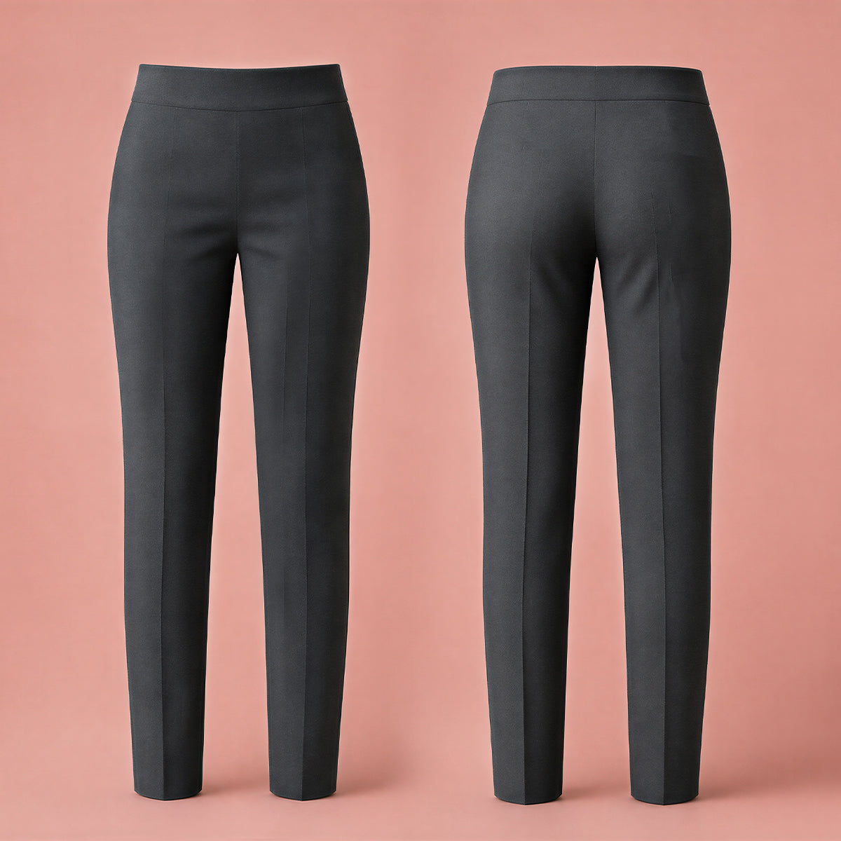 Pack of 2 Grey Jersey Pull-On School Trousers – Full Elasticated Waist