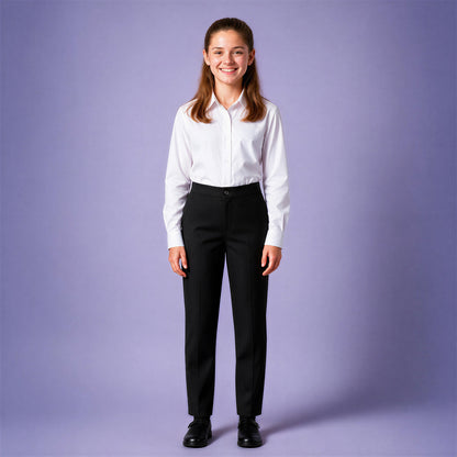 Black School Uniform Trousers – Adjustable Waist, Regular Fit