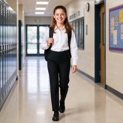 Black School Uniform Trousers – Adjustable Waist, Regular Fit