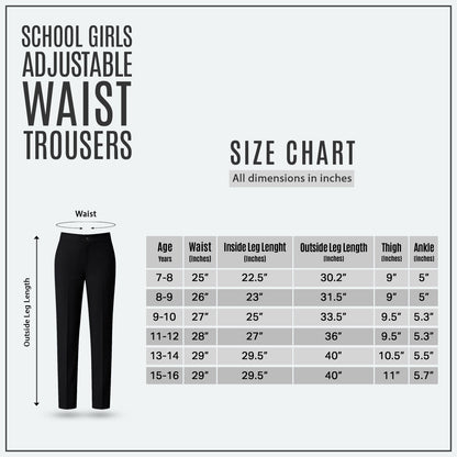 Black School Uniform Trousers – Adjustable Waist, Regular Fit