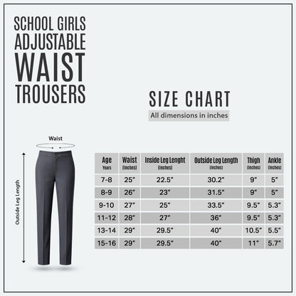 Pack of 2 Grey School Uniform Trousers – Adjustable Waist, Regular Fit