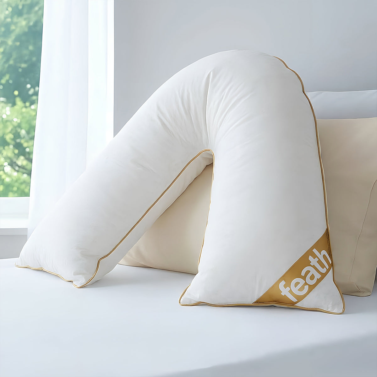 Goose Feather V Shaped Pillow | 75CM x 40CM x 36CM